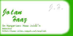 jolan haaz business card